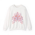 Çiçek Desenli Bisiklet Yaka Sweatshirt