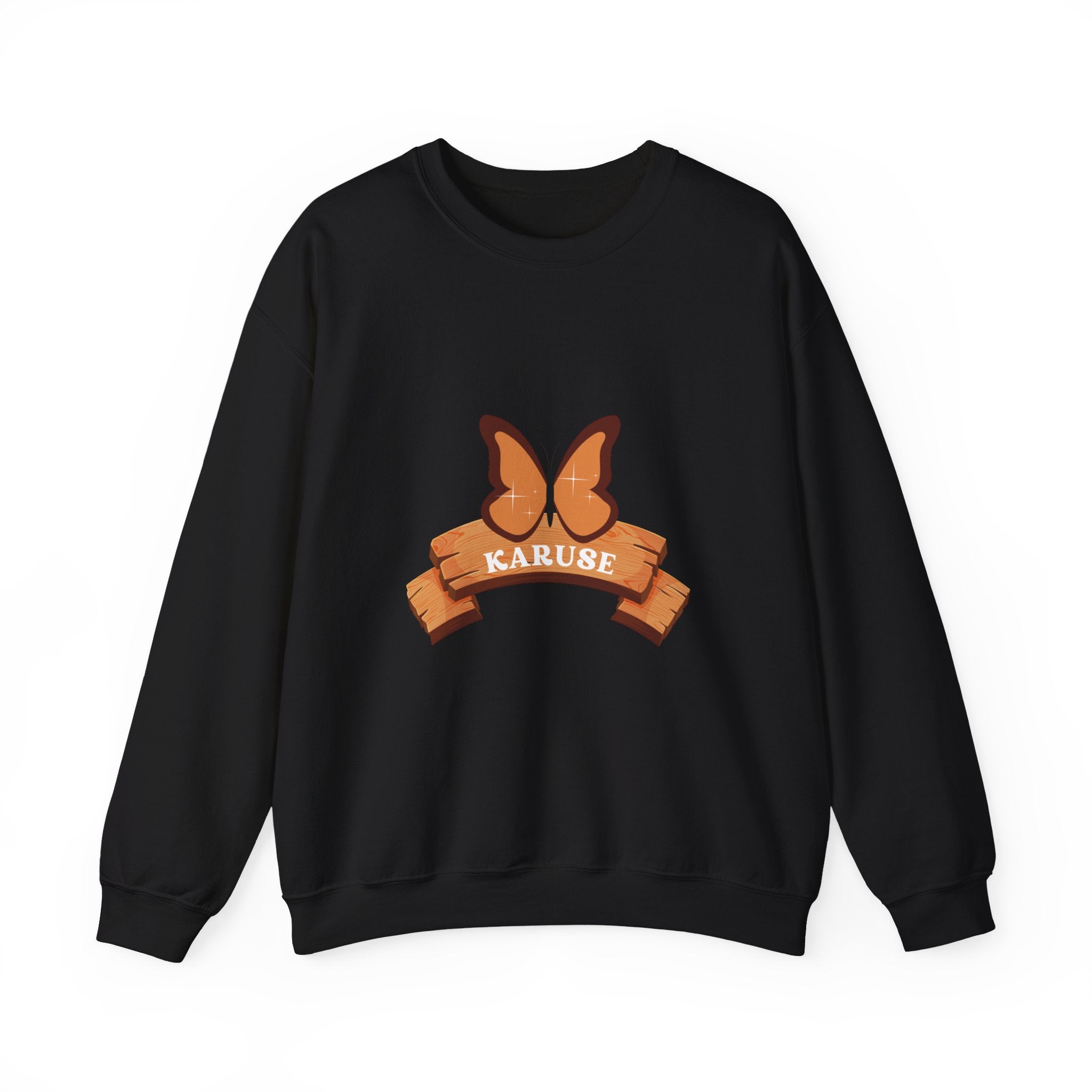 Butterfly Banner Sweatshirt — "KARUSE" Retro Crest Crewneck