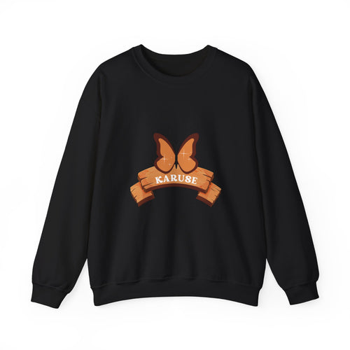 Butterfly Banner Sweatshirt — "KARUSE" Retro Crest Crewneck