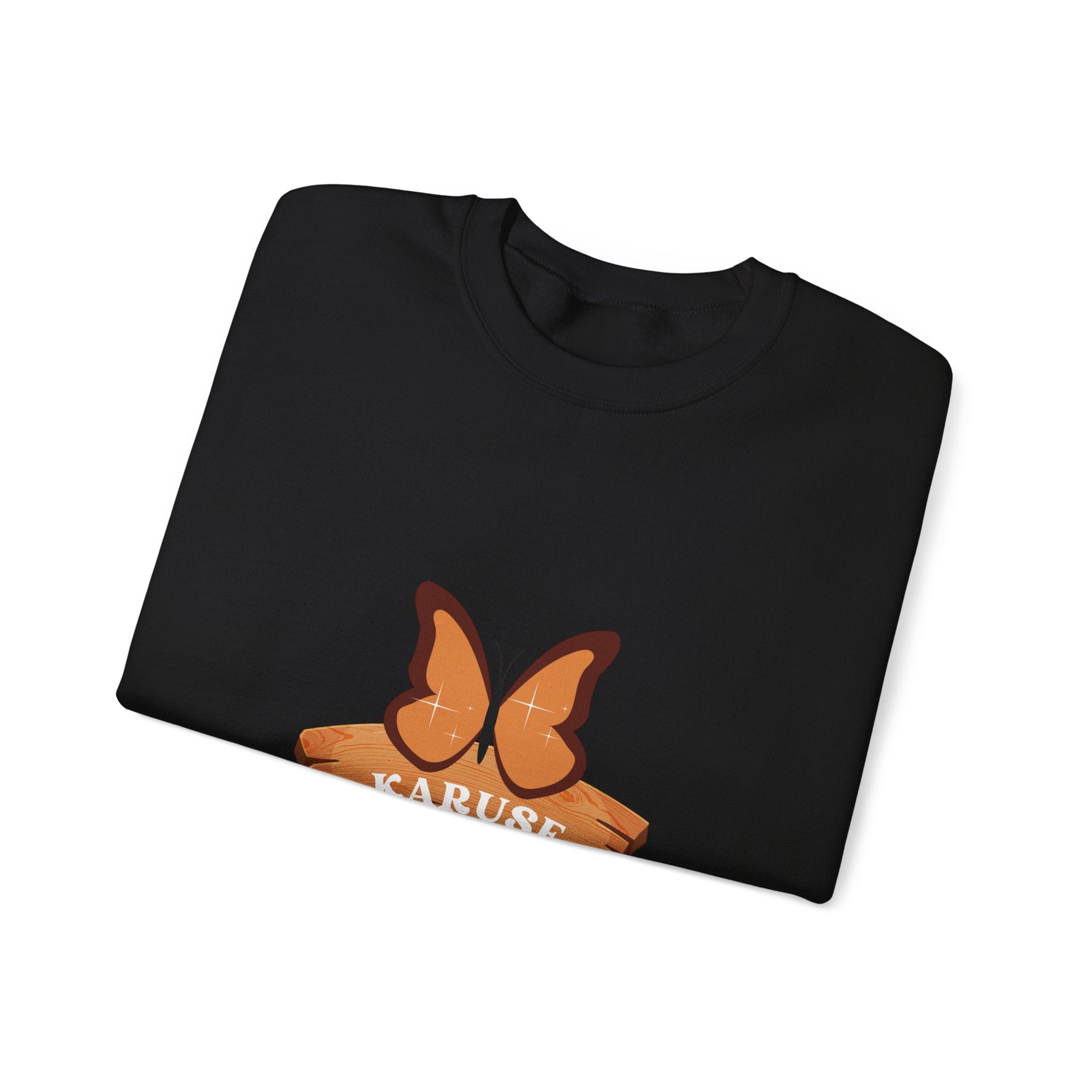 Kelebek Desenli Retro Armalı Bisiklet Yaka Sweatshirt
