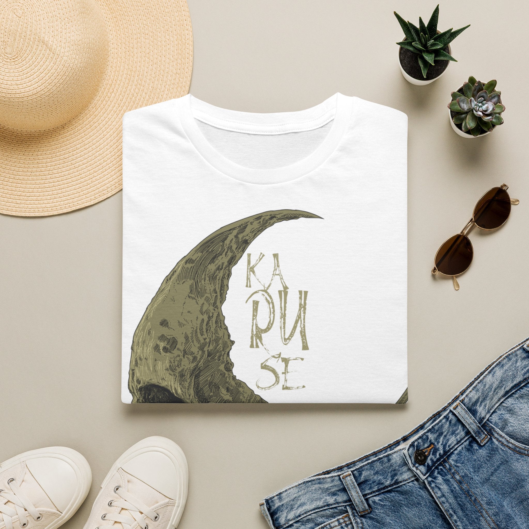 Moon Skull T-Shirt — 'KAPUOSE' Gothic Crescent Graphic Tee